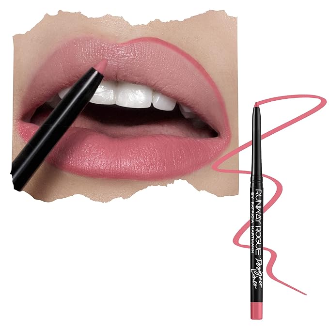 Runway Rogue Designer Liner Lip Pencil, Matte Blush-Pink Lip Liner Pencil and Lip Liner Sharpener, ‘It’s a Wrap’