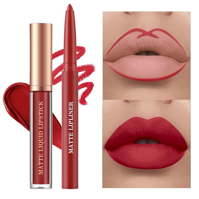 BestLand 6Pcs Matte Liquid Lipstick + Lip Liner