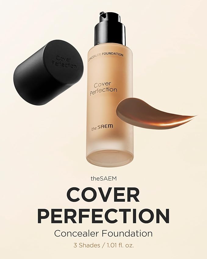 THESAEM Cover Perfection Concealer Foundation - 24H Coverage, Natural Beige)
