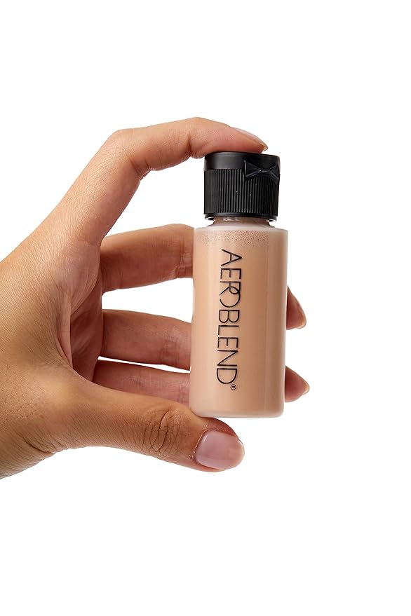 AEROBLEND Airbrush Foundation Makeup (O10) Professional, Water-Based, Buildable, skin types, 1 oz