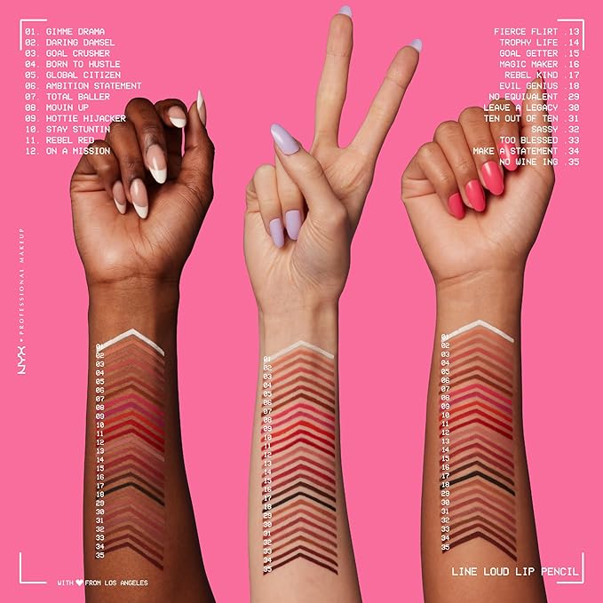 NYX PROFESSIONAL MAKEUP Line Loud Lip Liner, Longwear and Pigmented Lip Pencil with Jojoba Oil & Vitamin E - Daring Damsel (Light Warm Peach Nude)