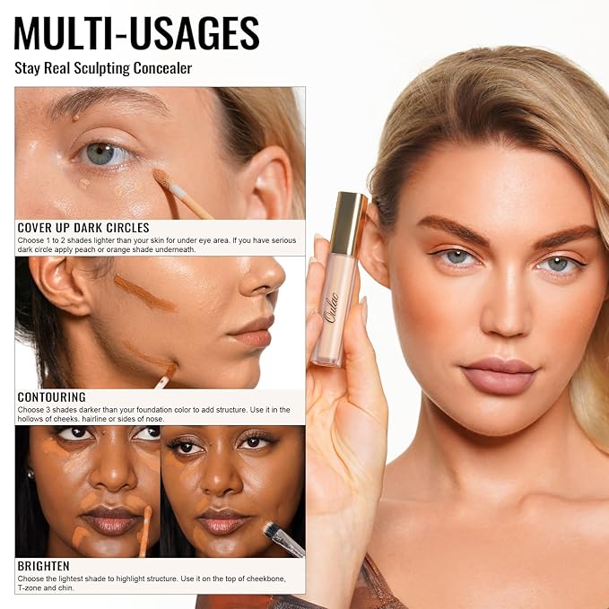 Oulac Concealer Full Coverage, Concealer Stick for Dark W6 Honey 8ml