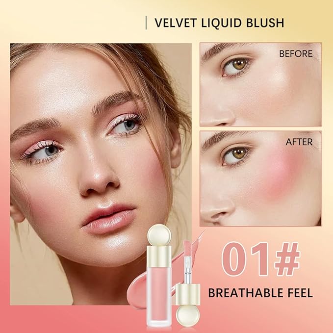 Liquid Blush, Matte Liquid Cream Makeup Dual Use for Girl