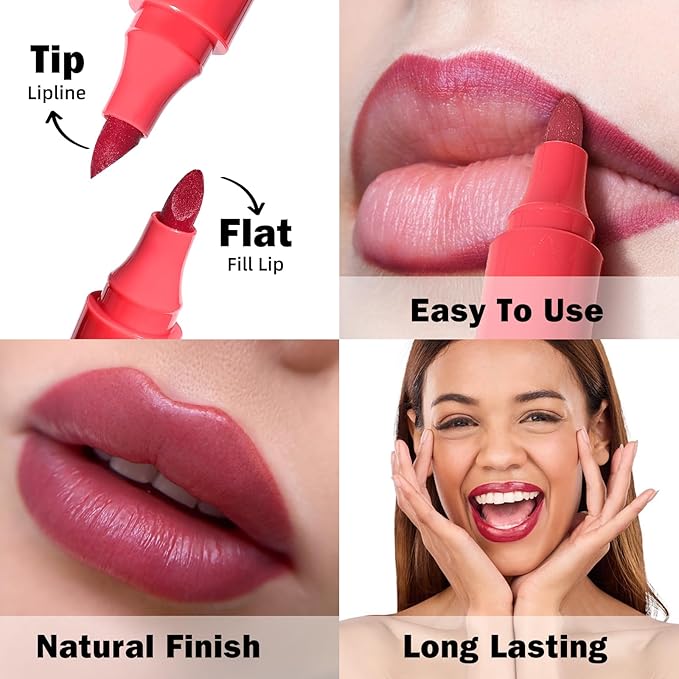 KIMUSE Lip Stain Tip Marker Set, Long Lasting Long