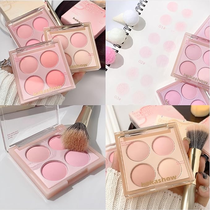 Matte Blush Powder Palette, Blending Mood Cheek, 4
