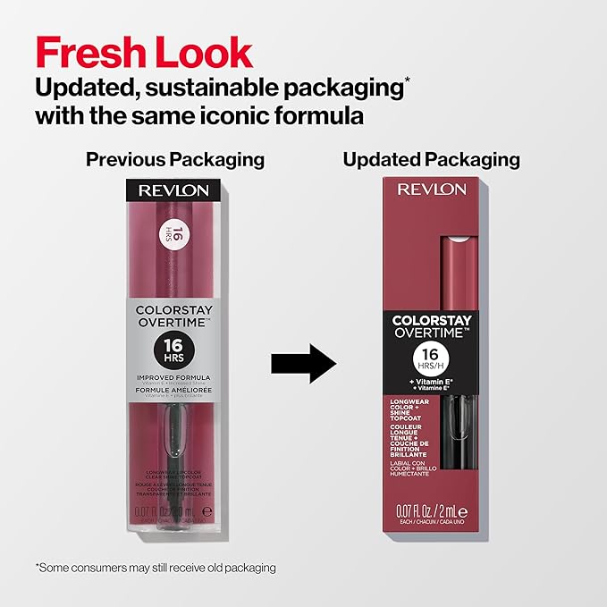 Revlon Liquid Lipstick with Clear Lip Gloss, ColorStay Overtime Lipcolor, Dual Ended with Vitamin E, 270 Relentless Raisin, 0.07 Fl Oz