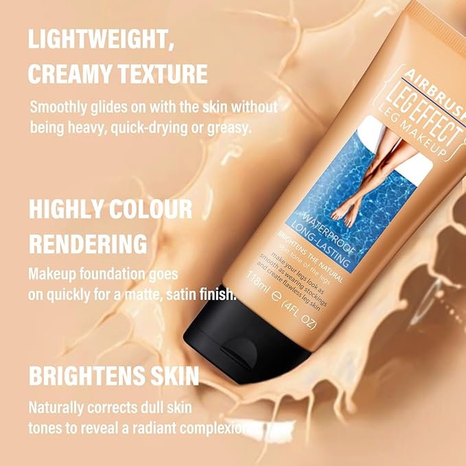 Boobeen Leg And Body Makeup Foundation, Waterproof Cover Skin Tone, 4 Oz