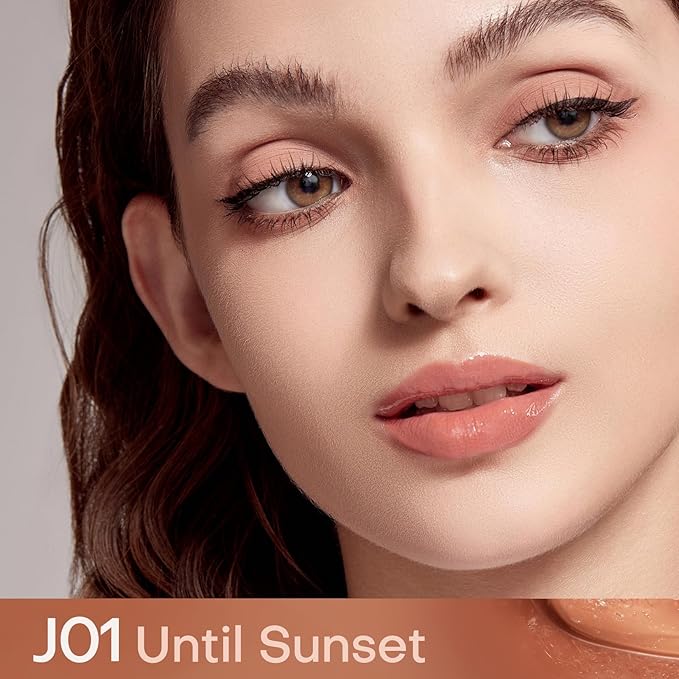 Mistine Lip Gloss Lip Oil Lip Plumber Non-sticky Tinted Lip Gloss for Women Infused with 1% Peptide Finish Lip Tint Hydrating Lip Stain Lightweight Feeling J01 Until Sunset 0.1 fl oz