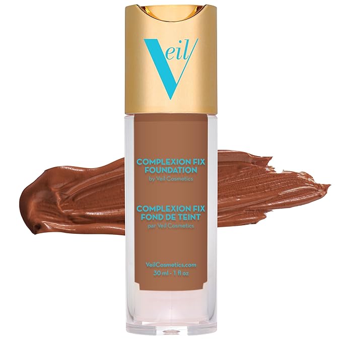 Veil Cosmetics Complexion Fix Liquid Foundation – Buildable Deep Neutral)