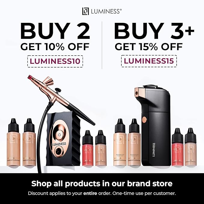 LUMINESS Silk Airbrush Spray Foundation & Buffing Brush - Deep)