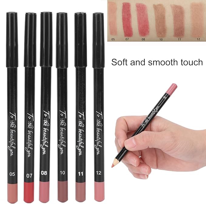 6pcs Lip Liner, Professional Waterproof Matte Long Lasting Long