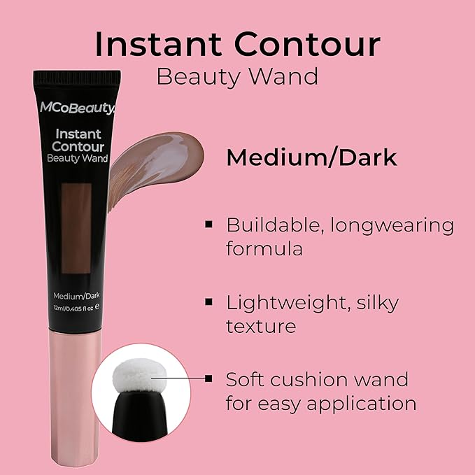 MCoBeauty Instant Contour Beauty Wand, Medium/Dark, Sculpt & Free Cosmetics