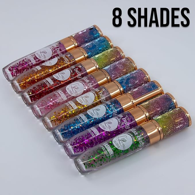 42 Bundle Diamond Bling Bling Mood Color Changing Lip Gloss & Lip Stain Set of 6 Crystal Sparkle Non-Sticky Lightweight Long Lasting High Shine Hydrating Glow For Girls, Teens, Women