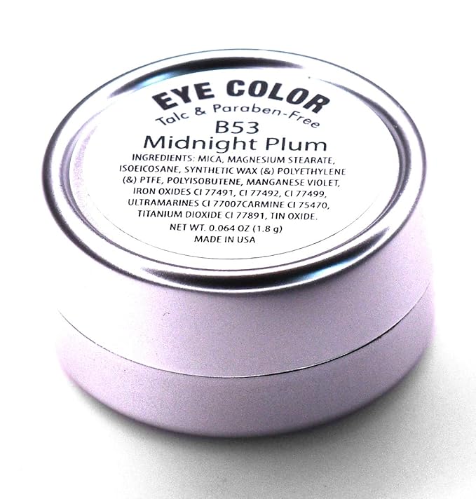 Midnight Plum Purple Red Lilac Shimmering Pressed Powder Single Vegan Eyeshadow; Talc, Paraben & Cruelty Free