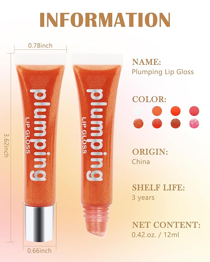 Hydrating Lip Glow Oil-3Pcs Tinted Plumping Lip Oil Lip Plumper, Moisturizing Smooth Lipgloss for Lip Care, Glossy Finish Clear Tint Shiny and Vegan Juicy Lip Gloss,Nourishing Non-Sticky Formula-Set A