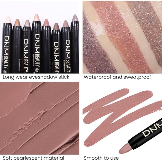 evpct 2Pcs Cream Eyeshadow Sticks Set for Eyes Waterproof, Putty Matte Eye shadow Stick Pencil Pen Bulk sombras en crema para ojos 23+23