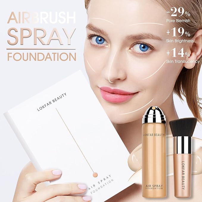 AirBrush Foundation Spray, Silky Mist Foundation Spray Makeup #A01 Ivory