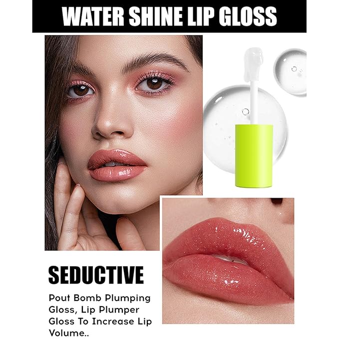 4 Colors Fat Oil Lip Gloss, Lip Oil Lip Glaze Hydrating Lip Glow Oil Big Brush Head Moisturizing Lip Gloss, Shiny Transparent Tinted Plumping Lip Oil Long Lasting Nourishing Non-sticky (05#)