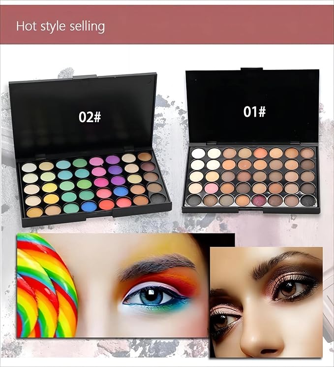 40 color Highly Pigmented Eye Makeup Palette, Matte