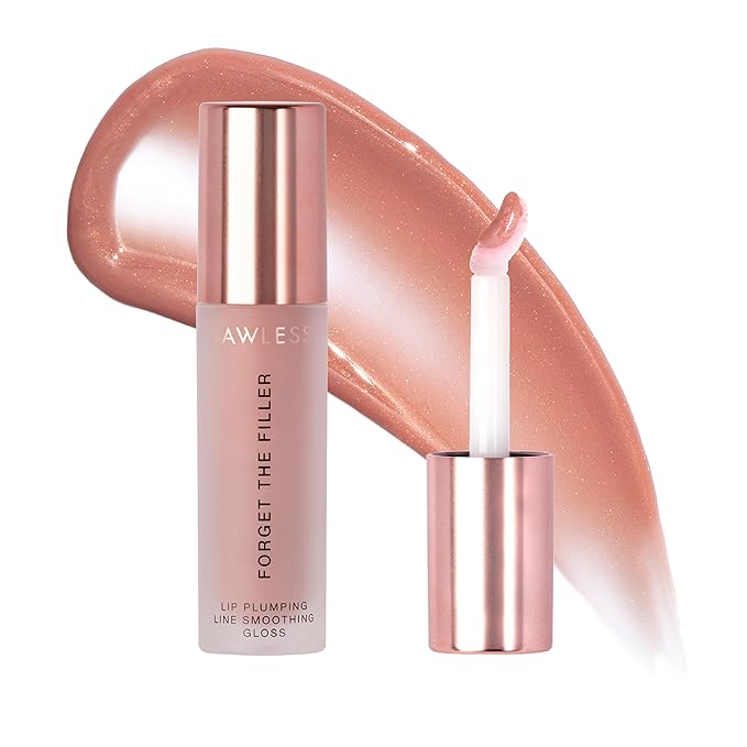 Women's Forget The Filler Lip Plumper Line Gloss, Nudie, Pink, 0.11 Fl Oz (Pack of 1)