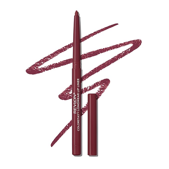 Revlon Colorstay Lip Liner with Built-In Sharpener, Valentine's Day Makeup Gifts for Women, Longwear Rich Colors, Smooth Application, 655 Plum, 0.01 oz
