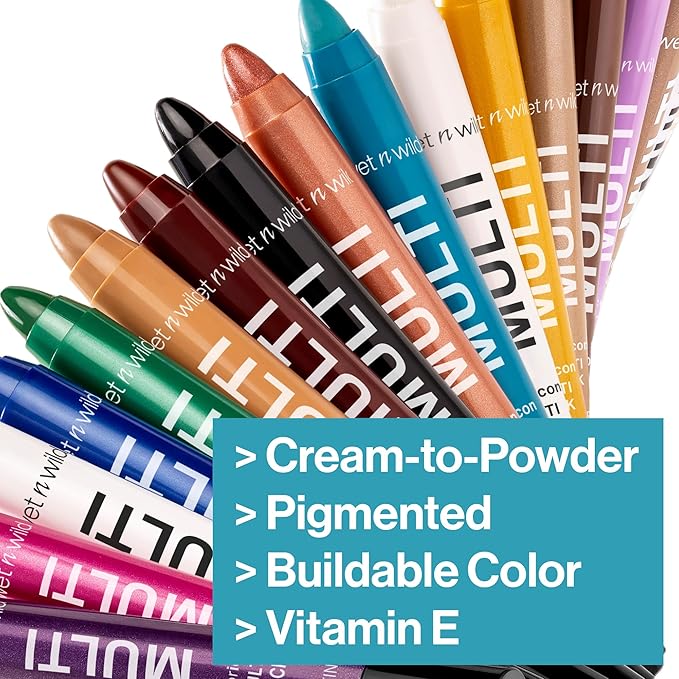 wet n wild Color Icon Cream Eyeliner Eyeshadow Multi-Stick, Moisturizing, Nourishing Velvety Cream-to-Powder Buildable & Blendable Formula, Cruelty-Free & Vegan - Not So Calm Waters