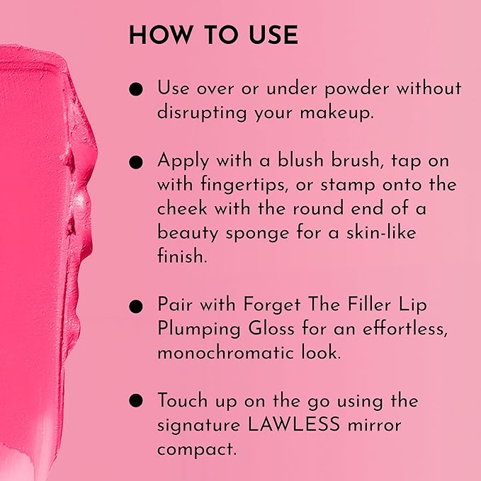 LAWLESS Pinch My Cheeks Soft-Blur Cream Blush - - 0. 18 oz