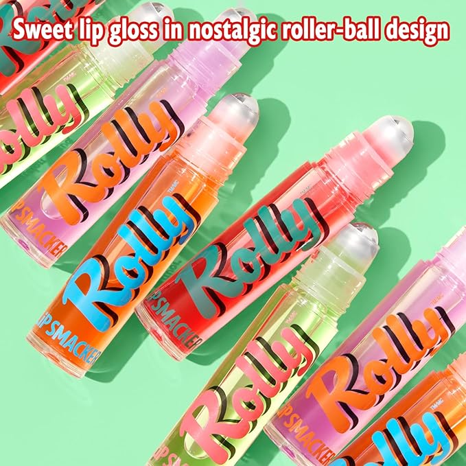 Lip Smacker Rolly Lip Gloss, Classic Roller-Ball Design for a Cooling Sensation, Hydrating & Moisturizing Shine - Grape