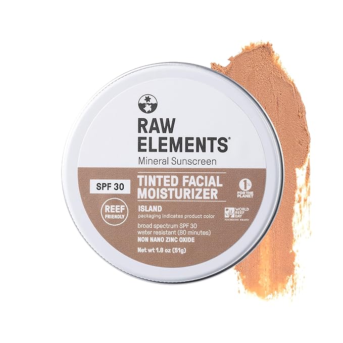 Raw Element Ultra-Moisturizing Tinted Face Cream, Non Toxic 1.8 oz