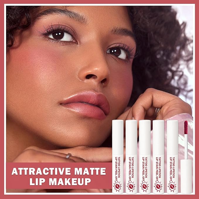 AWCCXMYM 5 Colors Peel Off Lip Stain Peel Long