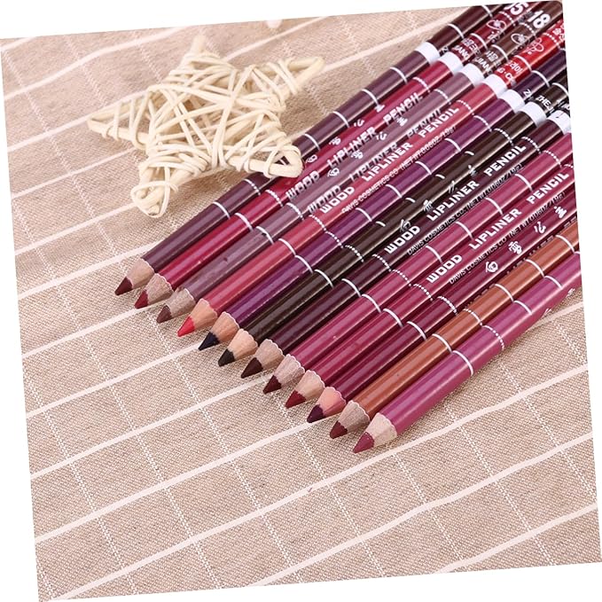 Non-drying Lip Liner 12pcs Pipliner Pencil Waterproof Lipliner Pencil Lip Liner Pencils Water Proof Eyebrow Pencil Natural Color Lip Liner