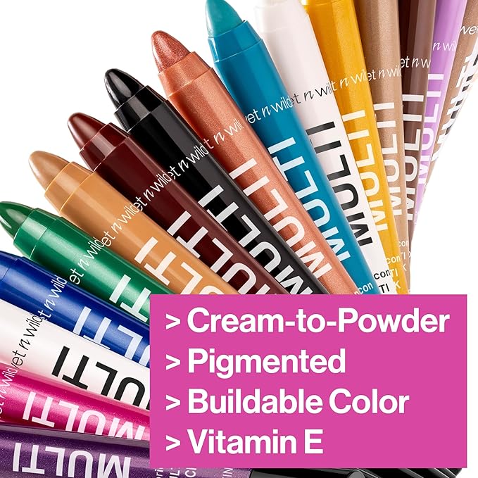 wet n wild Color Icon Cream Eyeliner Eyeshadow Multi-Stick, Moisturizing, Nourishing Velvety Cream-to-Powder Buildable & Blendable Formula, Cruelty-Free & Vegan - Poppy-lar