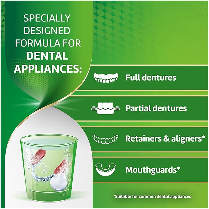 Polident 3 Minute Antibacterial Dental Appliance Cleanser Tablets, 90 Count (2 Pack)