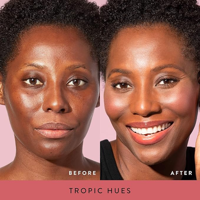 LAURA GELLER NEW YORK Baked Blush-n-Brighten Marbleized Blush for Cheeks - Tropic Hues - Satin Finish - Buildable Color