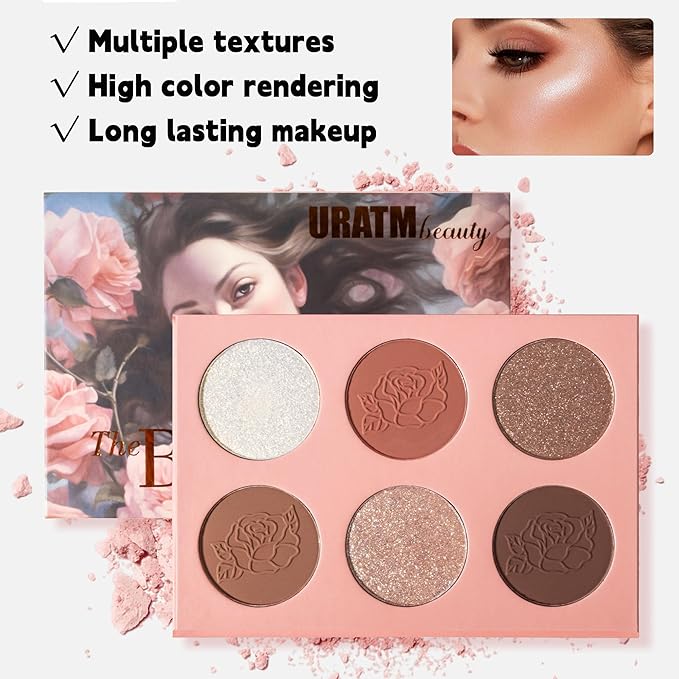 Radiant Rosé Blush Palette - 6 Shades, Fresh Up Palette