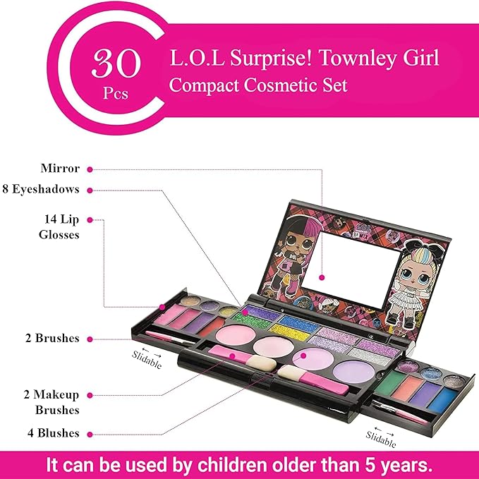 LOL Surprise Cosmetic Compact Set Includes Mirror, 14