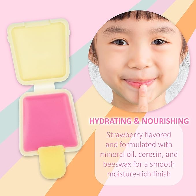 12pc Pucker Pop Novelty Lip Gloss Set - Girls Cosmetics Mini Popsicle Lip Gloss Collection, Lip Gloss for Kids, Safe, Non Toxic Kids Makeup Set