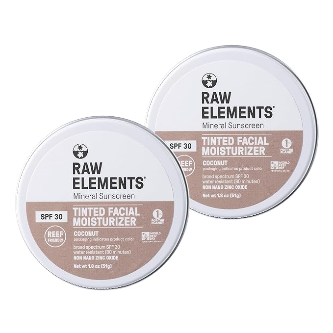 Raw Element Ultra-Moisturizing Tinted Face Cream, Non Toxic 1.8 oz