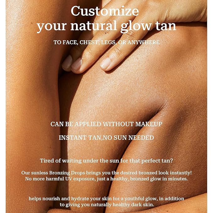 Bronzing Drops, Lightweight and Non-greasy Liquid Bronzer for Face & Body, Instant Sunshine Glow Serum for Flawless Skin & Radiant Finish (RUST RED)