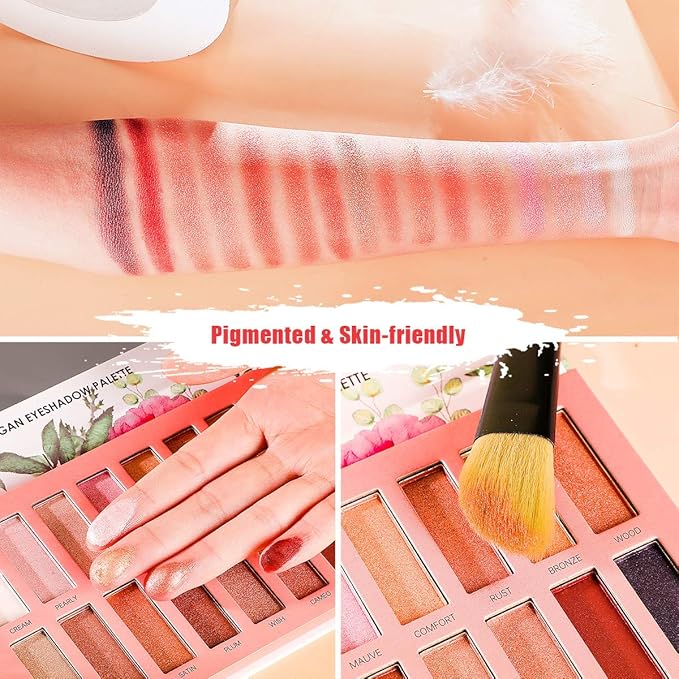 Vegan Eyeshadow Palette, Nude Eyeshadow Palette, 16 Shades