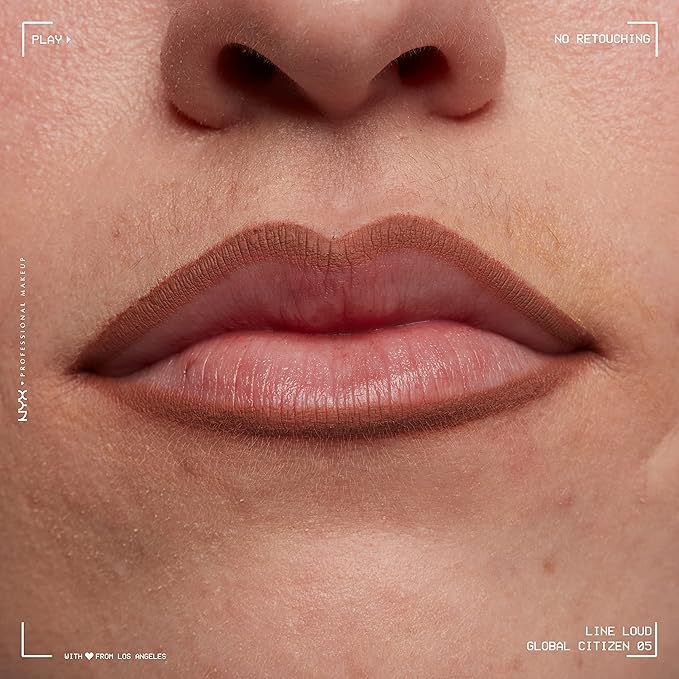 NYX PROFESSIONAL MAKEUP Line Loud Lip Liner, Longwear and Pigmented Lip Pencil with Jojoba Oil & Vitamin E - Global Citizen (Medium Neutral Nude)