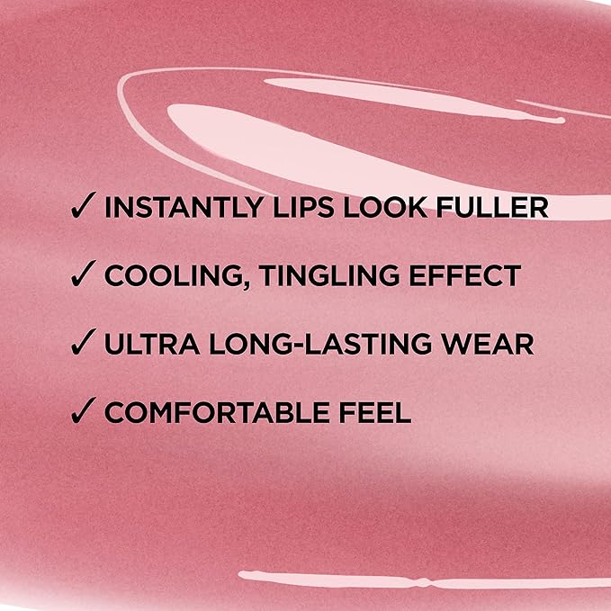 L'Oreal Paris Infallible Pro Gloss Plump Lip Gloss with Hyaluronic Acid, Long Lasting Plumping Shine, Lips Look Instantly Fuller and More Plump, Flush, 0.21 fl. oz.