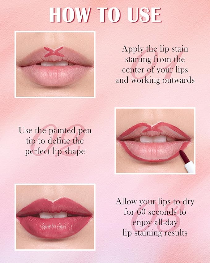 Lip Stain Marker Pen-3Pcs Hydrating Lip Tint Stain Lip