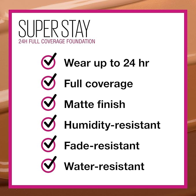 Maybelline New York Foundation, Superstay 24 Hour Longlasting 60, Caramel 30 ml