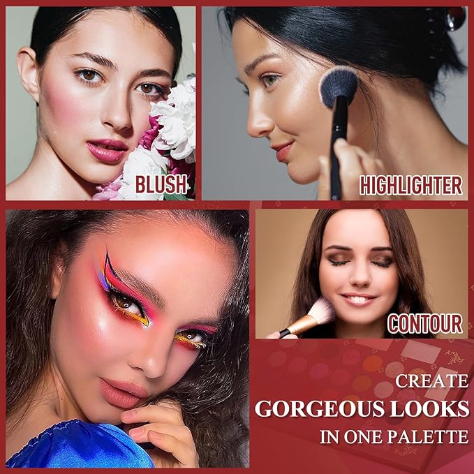 UCANBE Eyeshadow Makeup Palette, 36 Color Matte Shimmer Glitter Eye Shadow Highlighter Contour Blush Powder, High Pigmented Long Lasting Waterproof Pallet for Weddings, Celebrations & Daily Use