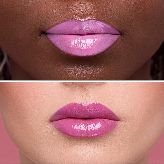 Juvia's Place Smoothie Lip Gloss Strawberry Bliss - Hydrating Cream Lipgloss w/Pink & Mauve Tones - Non Sticky Plumping Glosses - High Shine Lipgloss for Women -Lip Plumper w/Cocoa Butter & Chia Oil