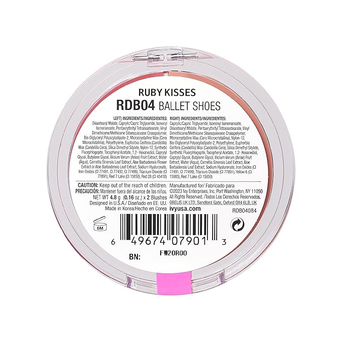 Ruby Kisses Duo Cream Blush, Smooth, Natural-Looking, Long-Lasting Face