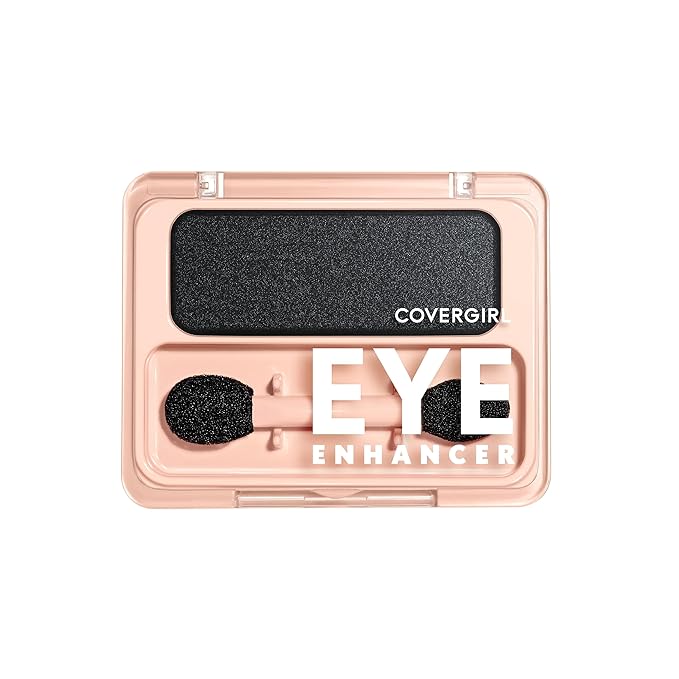 COVERGIRL Eye Enhancer, Midnight Glimmer, Eyeshadow Mono, Easy to Wear, Clean & Vegan, Talc-Free, Matte & Shimmer Finishes, Smudge-Proof, 0.09oz