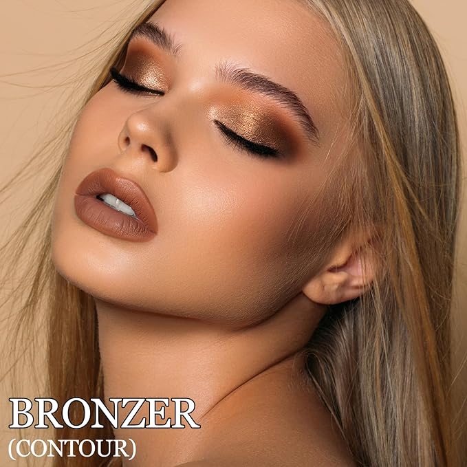 Erinde Matte Brown Contour Palette, Warm Toned Face