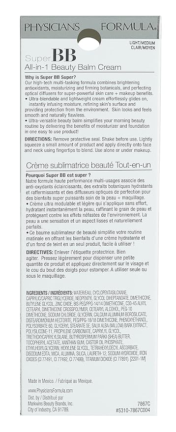 Physicians Formula Super BB All-in-1 Beauty Balm Cream Clinicially Tested